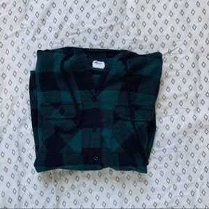 Hooded button up flannel medium
